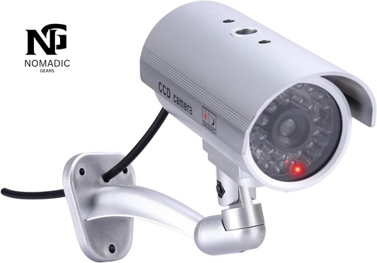 IDAODAN Realistic Dummy Security Camera System with LED Indicators and Warning Stickers for Indoor/Outdoor Use (4-Pack)