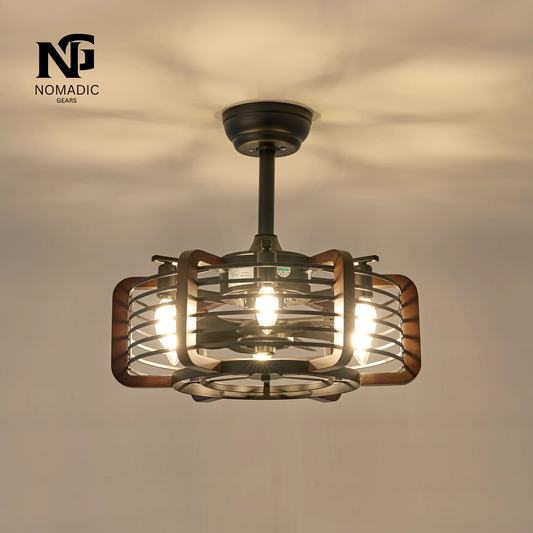 Caged Ceiling Fans with 6 LED Lights